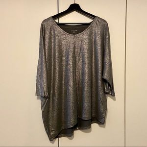 Metallic silver cotton shirt